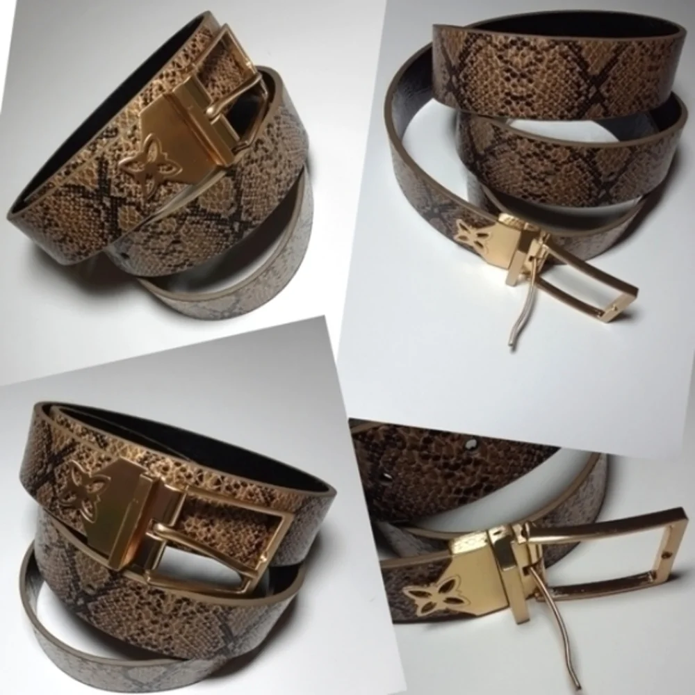 Midwidth Scales Faux Leather Belt